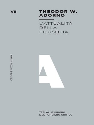 cover image of L'attualità della filosofia